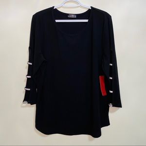 LOVE SCARLETT Women’s Black Blouse Shirt Knit NWT